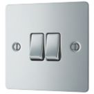 LAP  10AX 2-Gang 2-Way Light Switch  Polished Chrome
