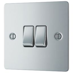 LAP  10AX 2-Gang 2-Way Light Switch  Polished Chrome