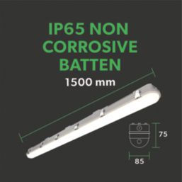 4lite Valde Single 5ft LED Non-Corrosive Batten Light 60W 8400lm 220-240V