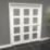 Green & Taylor  3-Door 4-Frosted Light Primed White Wooden Shaker Internal Bi-Fold Door 2060mm x 2133mm