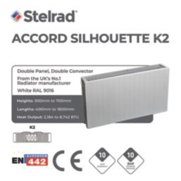 Stelrad 600mm x 400mm 2174BTU White Type 22 Convector Radiator