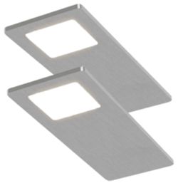 Sensio Astro TrioTone Rectangular LED Under Cabinet Lights Aluminium 9.6W 240-270lm 2 Pack