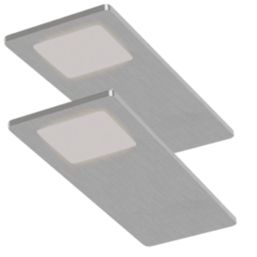 Sensio Astro TrioTone Rectangular LED Under Cabinet Lights Aluminium 9.6W 240-270lm 2 Pack