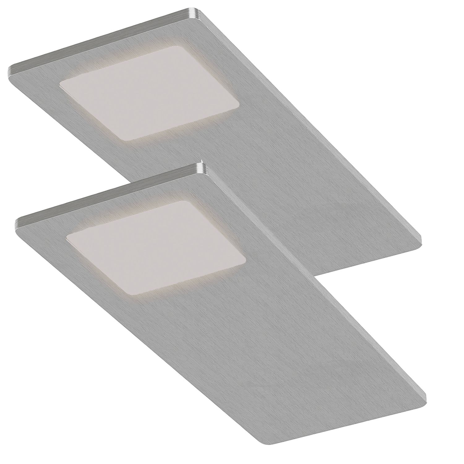 Sensio Astro TrioTone Rectangular LED Under Cabinet Lights Aluminium 9.6W 240-270lm 2 Pack (363PL)