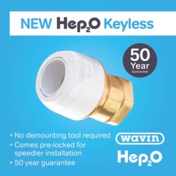Hep2O  Plastic Push-Fit Adapting Keyless Female Coupler 22mm x 3/4"