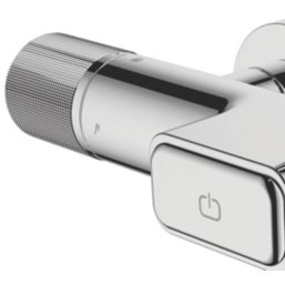 Swirl Lulworth Rear-Fed Exposed Chrome-Plated Thermostatic Mixer Shower with Diverter