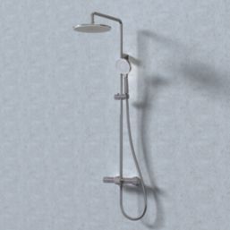 Swirl Lulworth Rear-Fed Exposed Chrome Plated Thermostatic Mixer Shower with Diverter