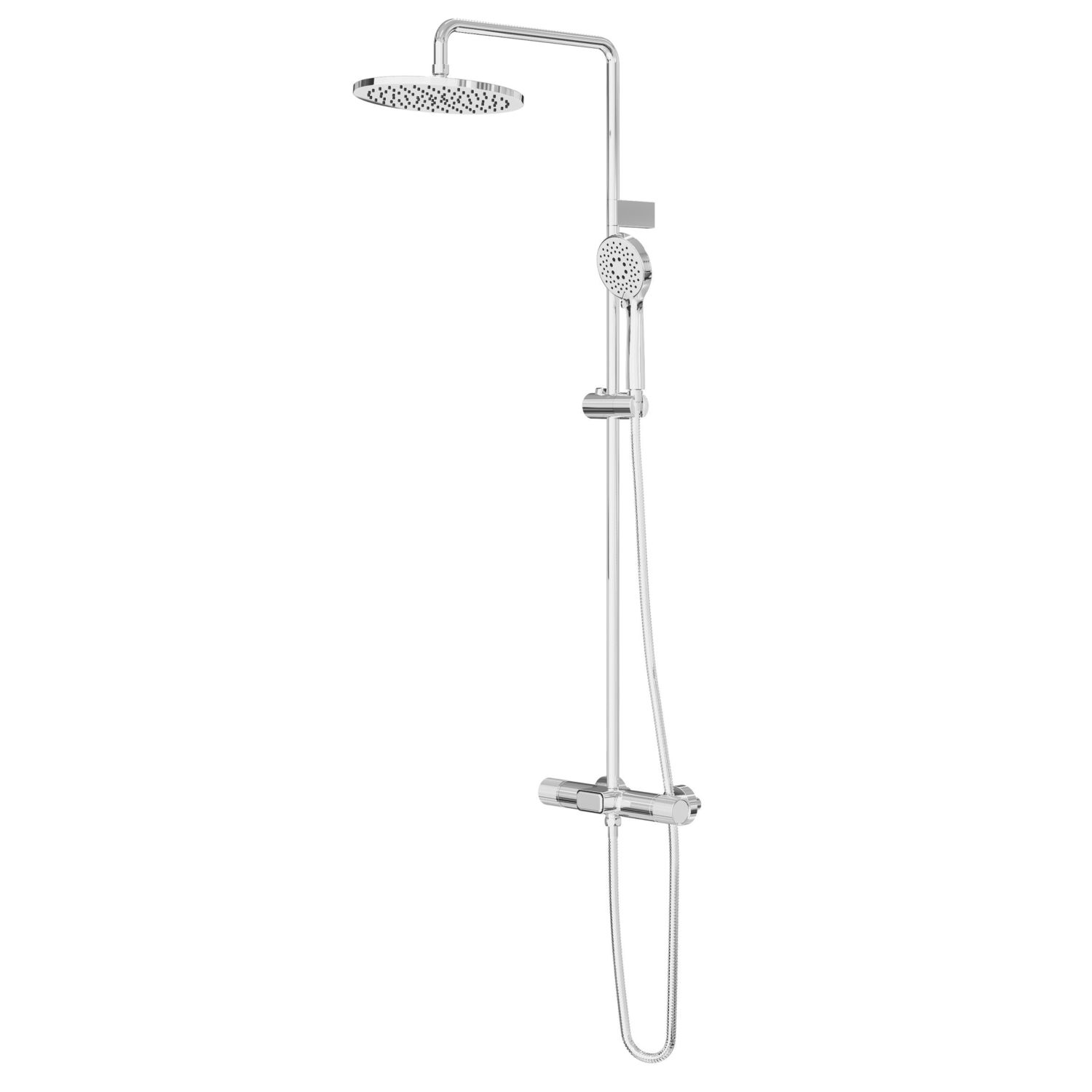 Swirl Lulworth Rear-Fed Exposed Chrome-Plated Thermostatic Mixer Shower with Diverter (363TK)