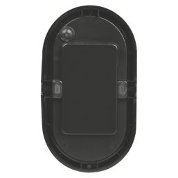 4lite Pylus Outdoor Oval LED Bulkhead Wall Light With PIR Sensor Black 12.5W 1100lm