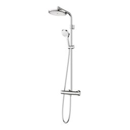 Hansgrohe Waterforms HP Rear-Fed Exposed Chrome Thermostatic Mixer Shower