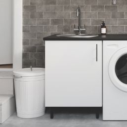 Pragma 1-Door Matt White 600mm x 590mm x 860mm Flat Packed Kitchen Base Unit (363YC)