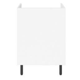 Pragma  1-Door Matt White 600mm x 590mm x 860mm Flat Packed Kitchen Base Unit
