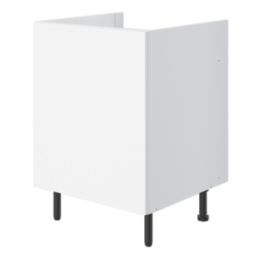 Pragma  1-Door Matt White 600mm x 590mm x 860mm Flat Packed Kitchen Base Unit