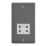 Varilight  2-Gang Dual Voltage Shaver Socket 115 / 230V Graphite Grey with White Inserts