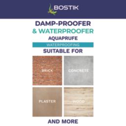 Bostik Aquaprufe Flexible Damp-Proofer & Waterproofer Black 5Ltr