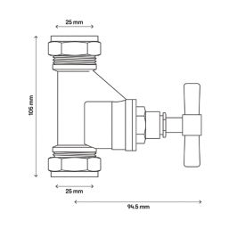 Flomasta MDPE Stop Cock 25mm x 25mm