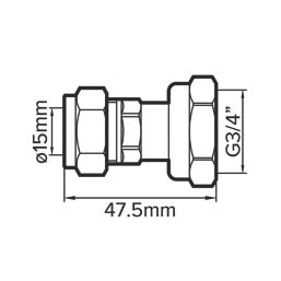 Flomasta  Brass Compression Straight Tap Connector 15mm x 3/4"