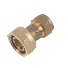Flomasta  Brass Compression Straight Tap Connector 15mm x 3/4"