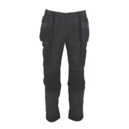 DEWALT Lubec Work Trousers Grey / Black 40" W 31" L