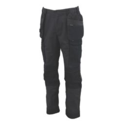DEWALT Lubec Work Trousers Grey / Black 40" W 31" L