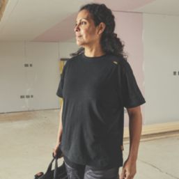 Site Caffery Short Sleeve Womens T-Shirt Black Size 14