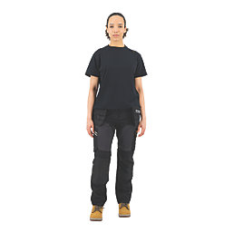 Site Caffery Short Sleeve Womens T-Shirt Black Size 14