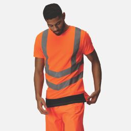 Regatta Pro Short Sleeve Hi-Vis T-Shirt Orange/Navy X Large 46" Chest