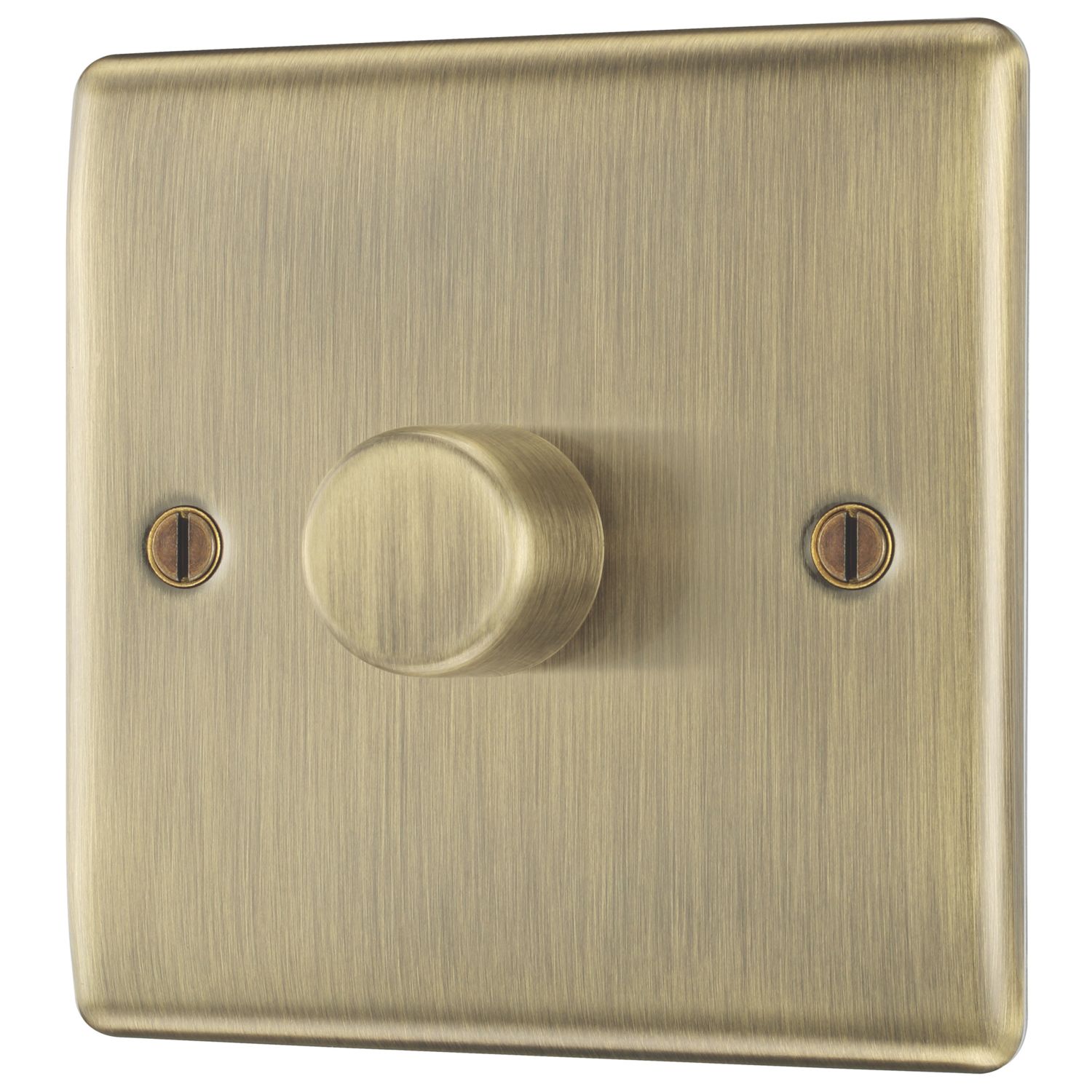 British General Nexus Metal 1-Gang 2-Way LED Dimmer Switch Antique Brass (364PM)