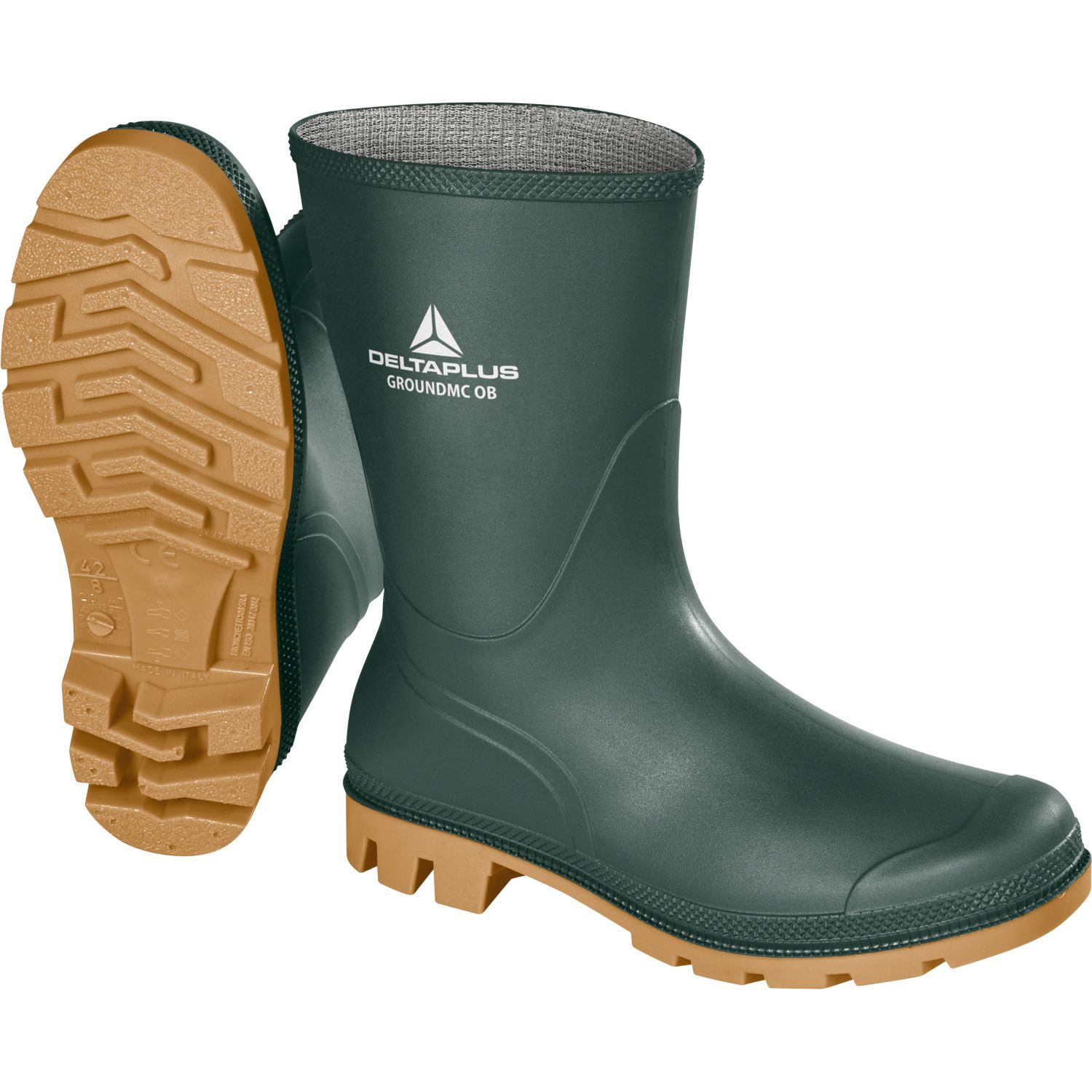 Delta Plus GROMCOBVE Size 7 Green/Beige Non Safety Wellies (364PP)