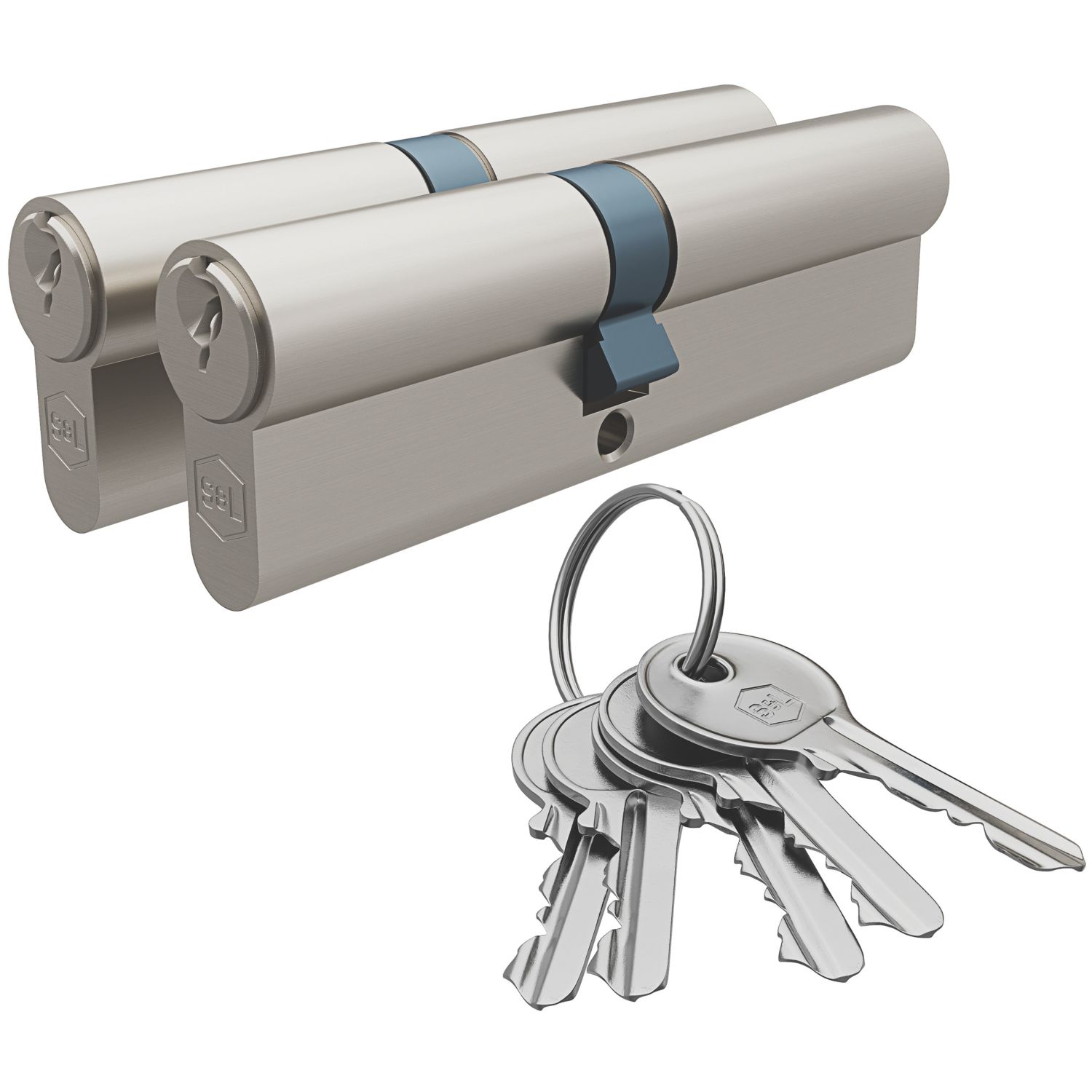 Smith & Locke 1 Star 6-Pin Euro Double Cylinder Locks 45-55 (100mm) Silver 2 Pack (364PX)
