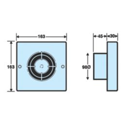 Manrose MG100S 100mm (4") Axial Bathroom Extractor Fan  White 240V