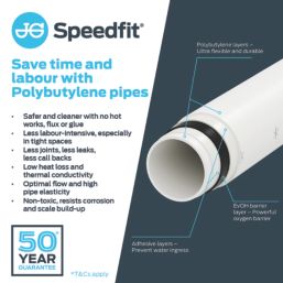 JG Speedfit 22BPB-25C Push-Fit Polybutylene Layflat Pipe Coil 22mm x 25m White