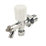 White Angled Manual Radiator Valve With Drain-Off 10mm x 1/2"