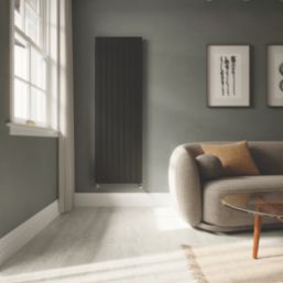 Flomasta  1800mm x 578mm 4019BTU Matt Charcoal Vertical Designer Radiator