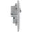 British General Nexus Metal 13A 2-Gang DP Switched Plug Socket Brushed Steel  with Graphite Inserts