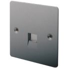 LAP  1-Gang Master Telephone Socket Brushed Stainless Steel