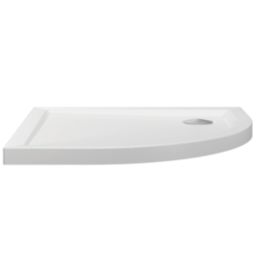 Milan Quadrant Bathroom Shower Tray & Waste White Gloss 1000mm x 100mm x 40mm