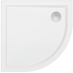 Milan Quadrant Bathroom Shower Tray & Waste White Gloss 1000mm x 100mm x 40mm