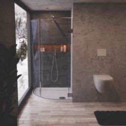 Milan Quadrant Bathroom Shower Tray & Waste White Gloss 1000mm x 100mm x 40mm