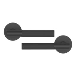 Cooke & Lewis Damgano Lever on Rose Door Handles Pair Matt Black