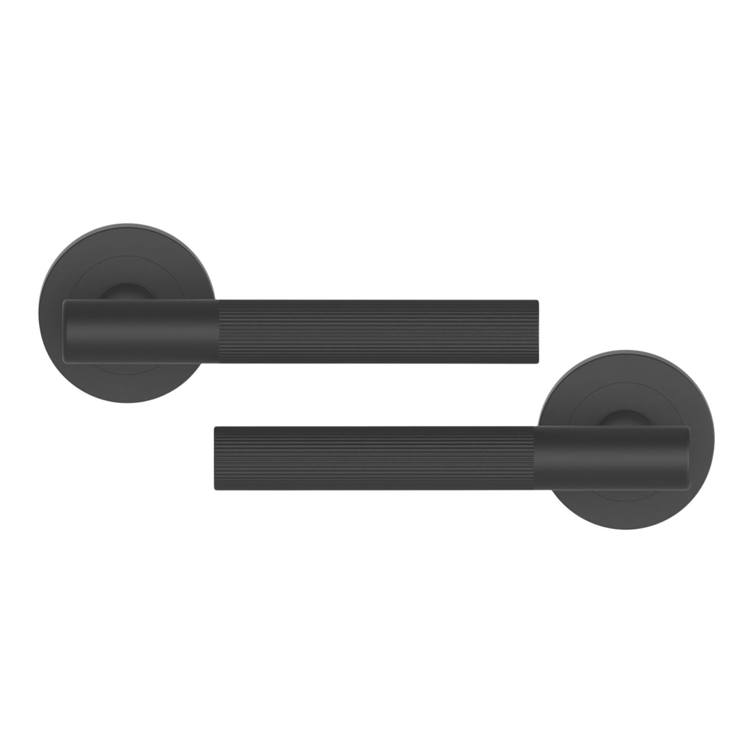 Cooke & Lewis Damgano Lever on Rose Door Handles Pair Matt Black (365CM)