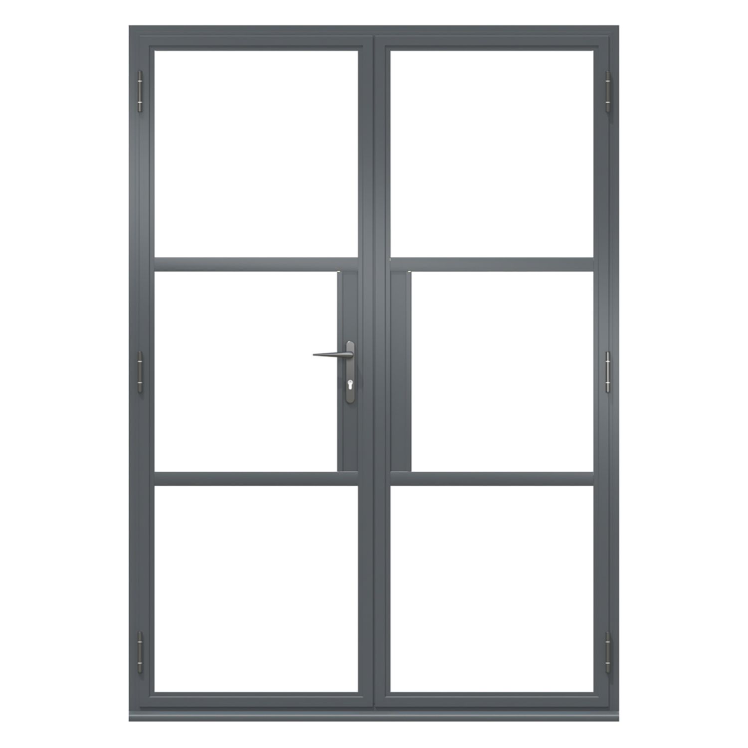 Green & Taylor Heritage Grey Double-Glazed Aluminium French External Doors 2090mm x 1490mm (365CT)