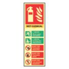 Essentials  Photoluminescent "Fire Extinguisher Wet Chemical" Sign 100mm x 300mm
