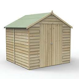 Forest 4Life 7' x 7' (Nominal) Apex Overlap Timber Shed with Base