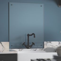 Laura Ashley  Clear with Black Caps Kitchen Splashback 600mm x 750mm x 6mm