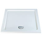 Square Shower Tray White 760mm x 760mm x 40mm