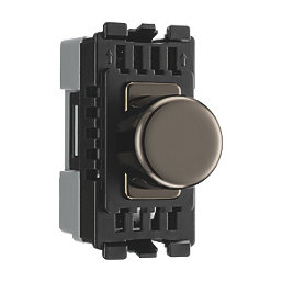 British General Nexus Metal Grid 2-Way LED Grid Dimmer Switch Black Nickel with Colour-Matched Inserts