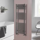 Towelrads 1200mm x 400mm 1607BTU Anthracite Flat  Towel Radiator