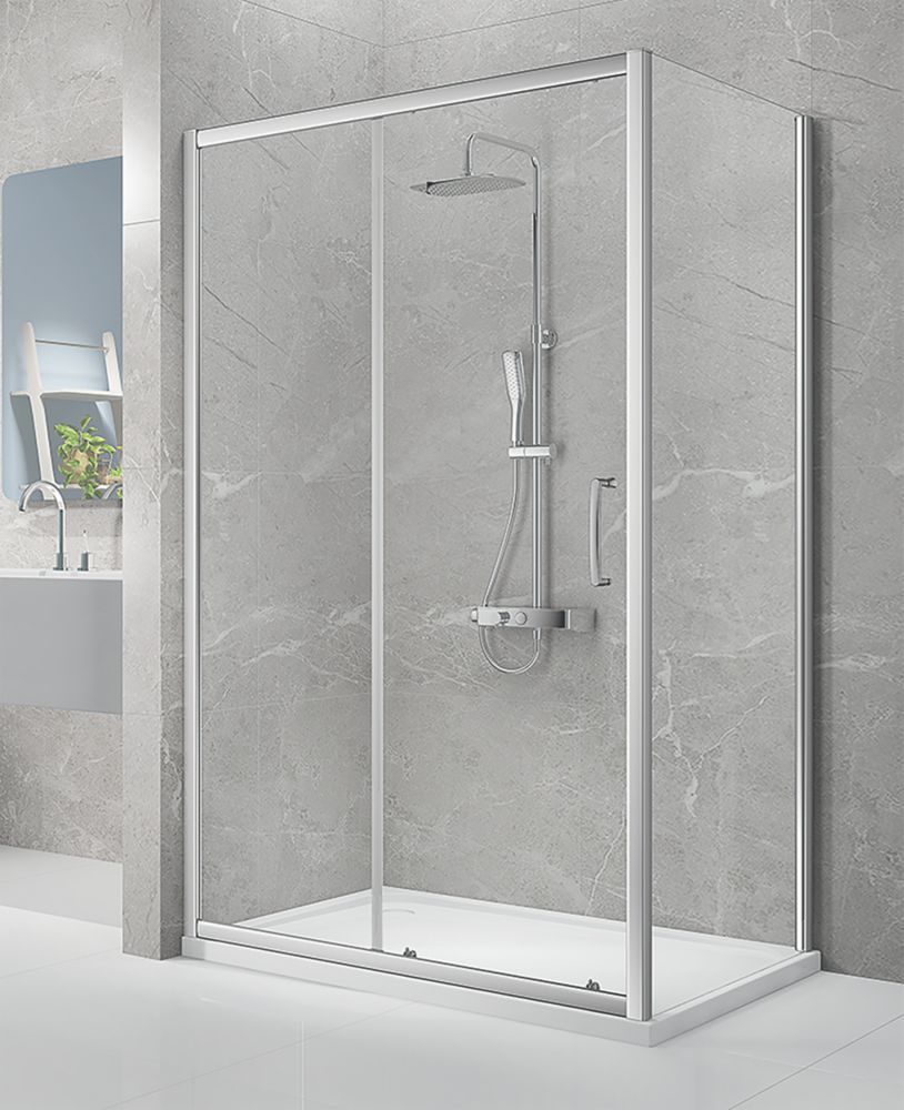 Triton Neo Eight Framed Rectangular Sliding Door Shower Enclosure Reversible Chrome  1200mm x 900mm x 1900mm