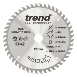 Trend CSB/PT16548 Wood Plunge Saw Blade 165mm x 20mm 48T